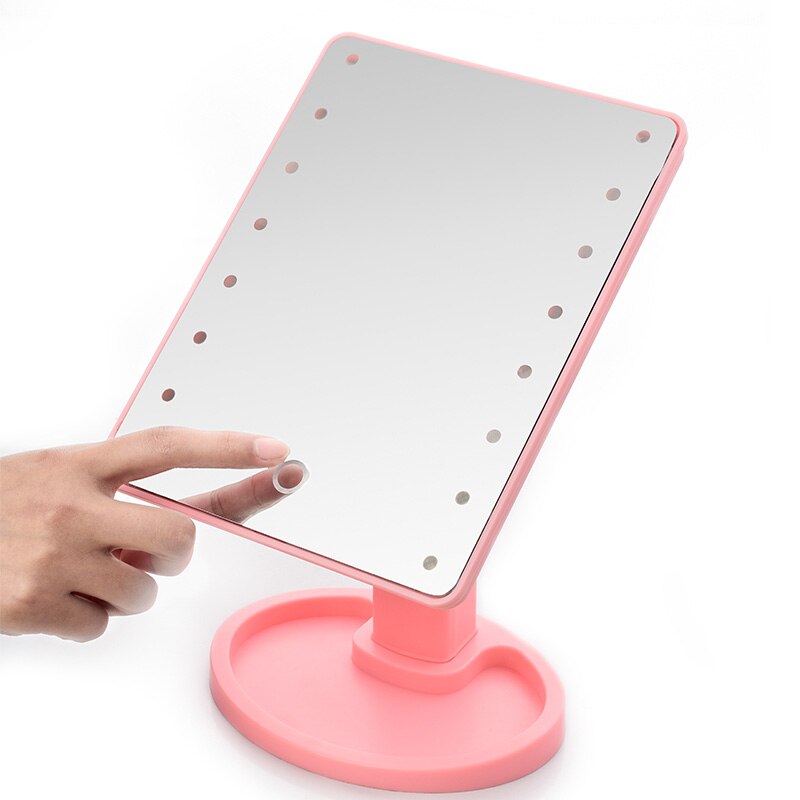 360 Degrees Rotation Makeup Mirror Adjustable 16/22 Leds Lighted LED Screen Portable Luminous Cosmetic Mirrors hh88