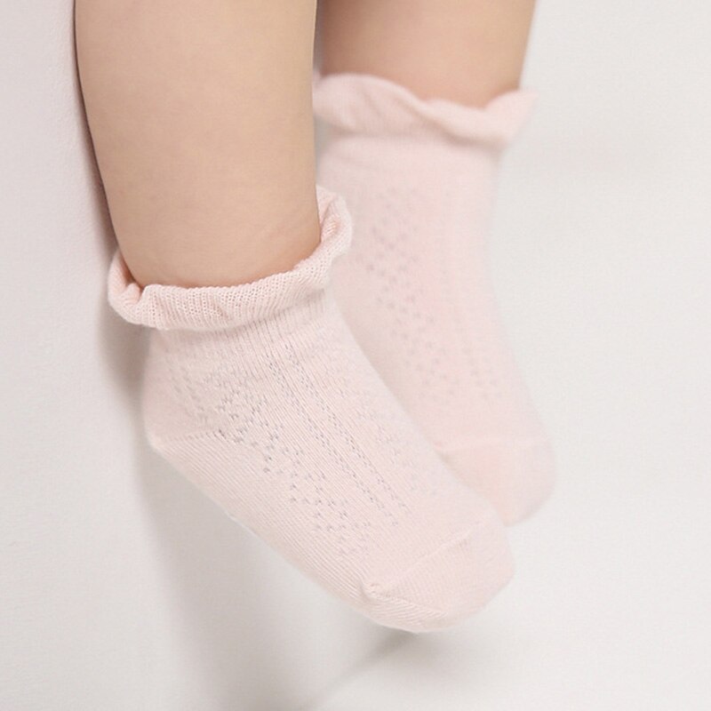 Summer Cotton Mesh Baby Socks Anti-Slip Toddler Infant Sock Princess Lace Ankle Socks For 0-24Months