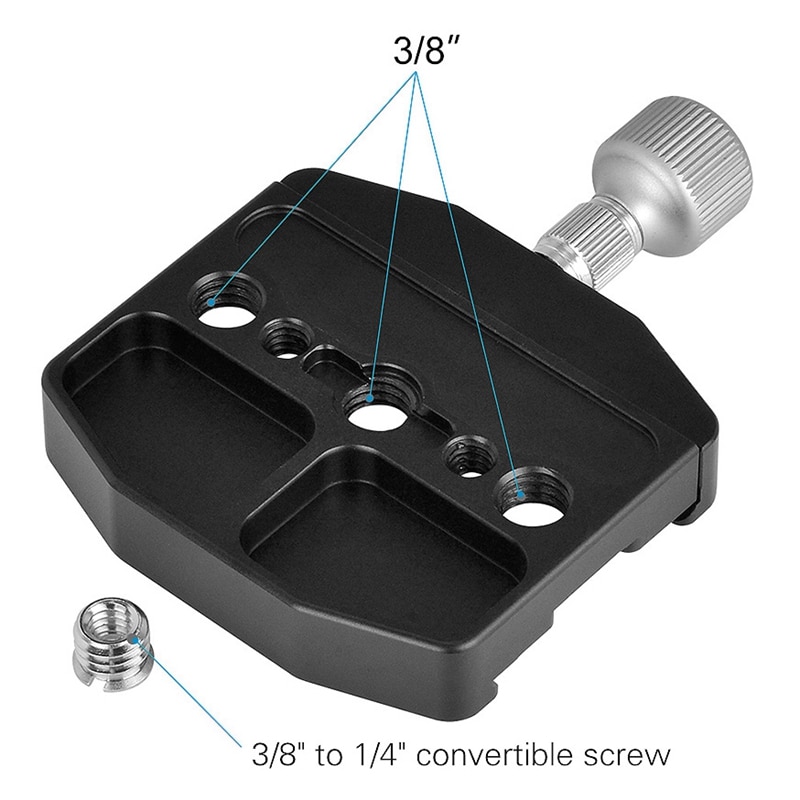 CL-70N Aluminium Quick Release Qr Plate Klem 3/8-Inch Met 1/4-Inch Adapter & Bubble Level Voor arca Swiss Benro