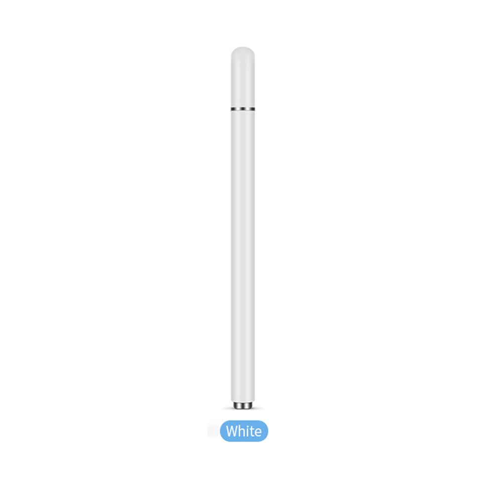 Universal stylus s pen berøringsskærm diskspids smart kapacitiv pencil draw erstatning metal magnetisk hætte til ipad tablet hvid: Hvid