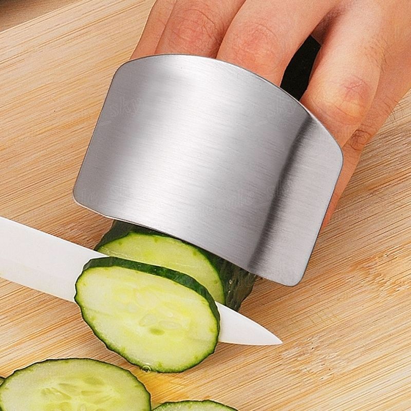 1Pc Keuken Gereedschap Rvs Vinger Hand Protector Vinger Hand Guard Voor Snijden Slice Chop Safe Slice Koken Gereedschap
