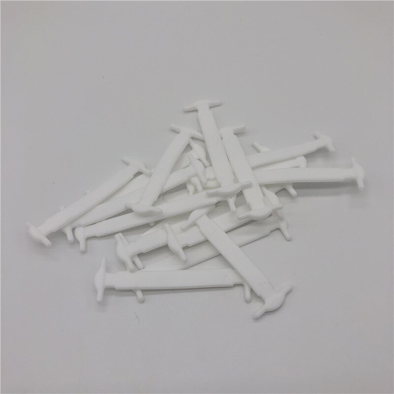 Cordones elásticos de silicona para zapatos, accesorios creativos para perezosos, de goma, 16 unids/lote: Blanco