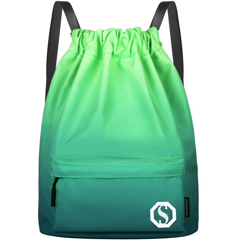 Sport Bag Gym Bag Backpack Waterproof Nylon Convenient Pocket Travel Bags Large Capacity Sac Femme Bag For School Teen Girls: Green gradients