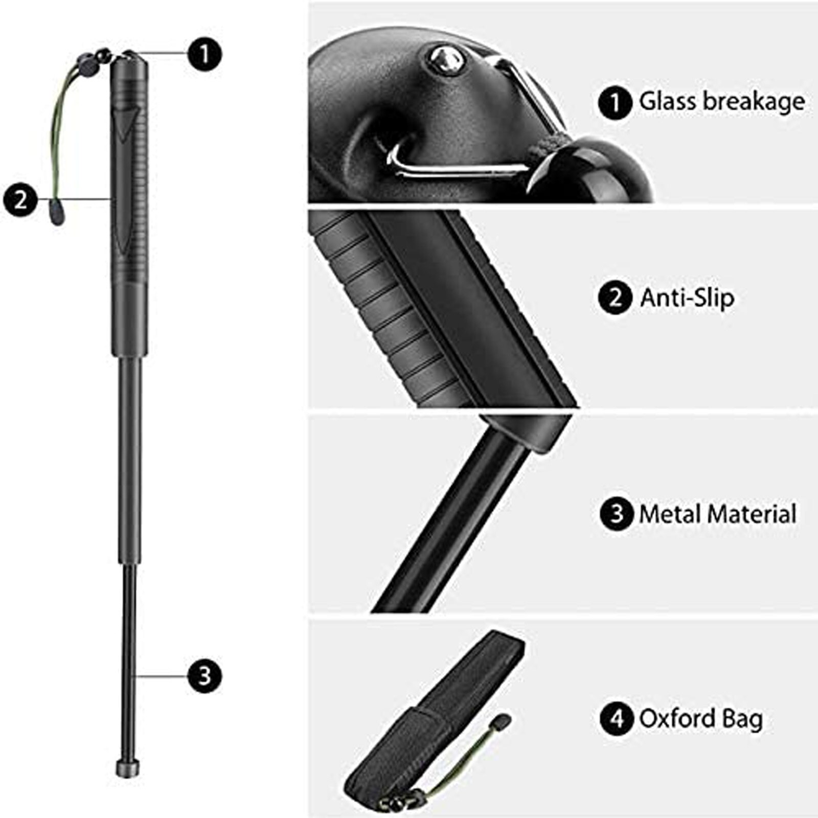 3 Sec Telescopische Wandelstokken Opvouwbare Wandelstokken 55 Cm Wilde Survival Levert Trekking Pole Verstelbare Wandelen Wandelstokken