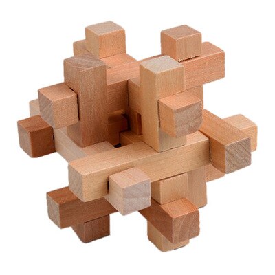 Wooden Toy Unlock Puzzle Key Classical Funny Kong Ming Lock Toys Intellectual Educational For Children Adults Stress Relief Toys: Red