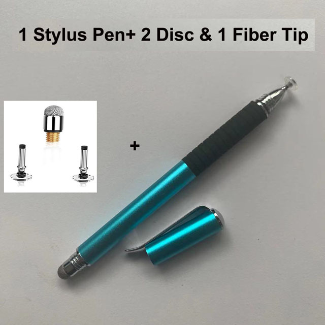 2 in 1 Precision Series Disc Stylus Drawing Touch Pen with 2 Replaceable Disc Tips and 1 Fiber Tip for All Touch Screen Devices: Set 5