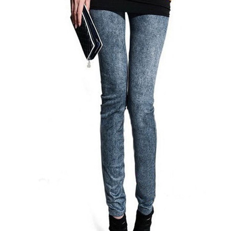 Laihat tytöt pakarat hoikka ohuet pienet jalat housut stretch lumihiutale jäljitelmä denim polyesteri e spandex naisten leggingsit