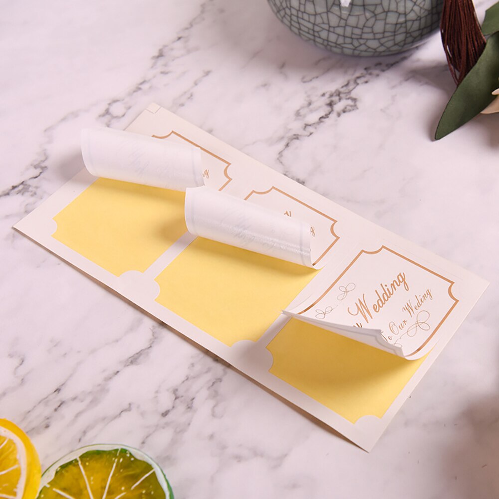 30pcs Happy Wedding Sticker 5.4*8.4CM Happy Birthday Wedding Gold Stamping Seal Sticker Wedding Celebration Label