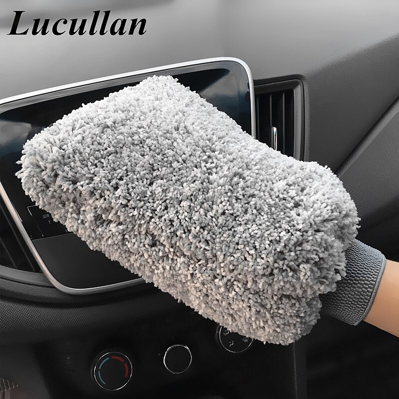 Lucullan A Prova di Acqua auto dettagliare guanto super morbido A Pelo Lungo Materiale in Microfibra Guanti per auto Schiuma di Lavaggio