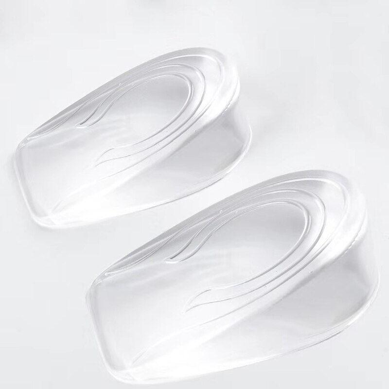Silicone Gel Height Increase Insole Heel Lifting Inserts Shoe Foot Care Protector Elastic Cushion Arch Support Insert for Unisex: Transparent men / 1cm