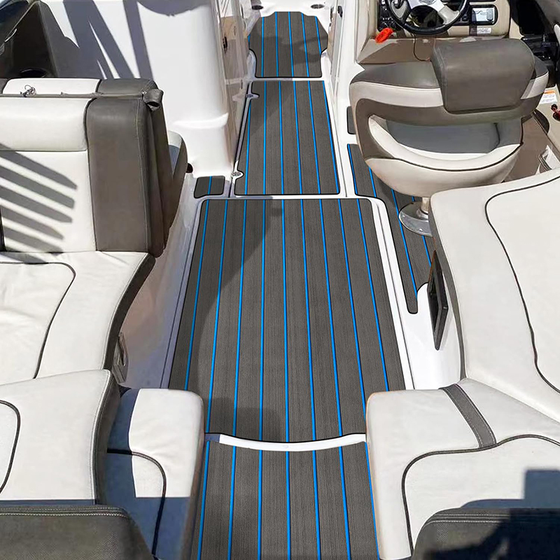 2400*450mm stk . eva-skum imiteret teak båddæk måtter teak yacht marine gulv vandtæt ponton brun sort gulvbelægning motorbåde