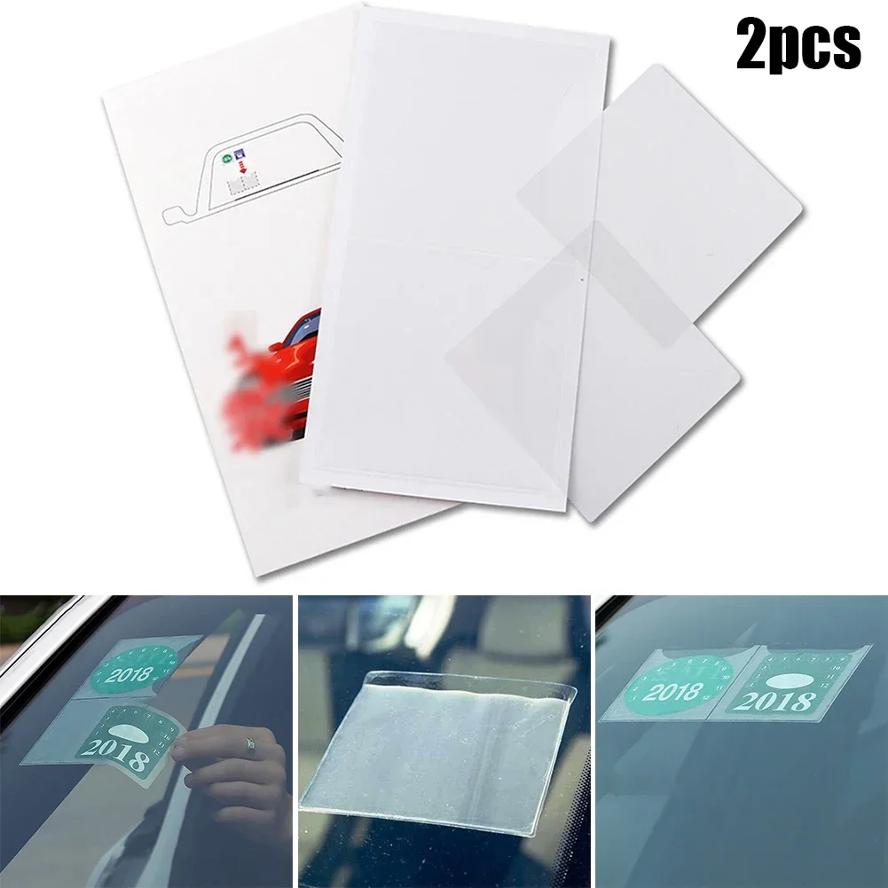 2PCS Car Styling Parking Permit Clip Car Fastener Card Bag Mount Fastener Organizer Windshield Ticket Holder For Parking Permit