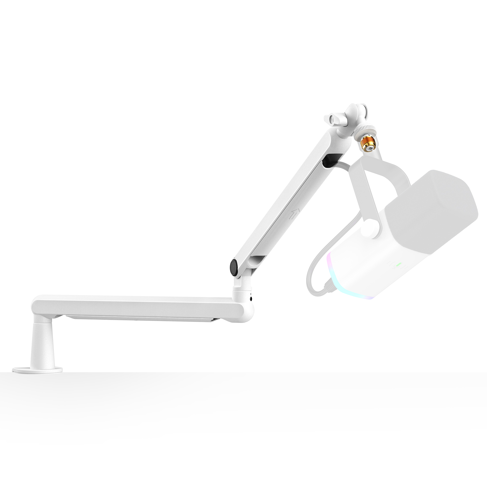 Soporte de micrófono de brazo de perfil bajo ajustable FIFINE con gestión de cables/soporte de escritorio, pluma de suspensión para Ampligame AM8-BM88 K688: Grey