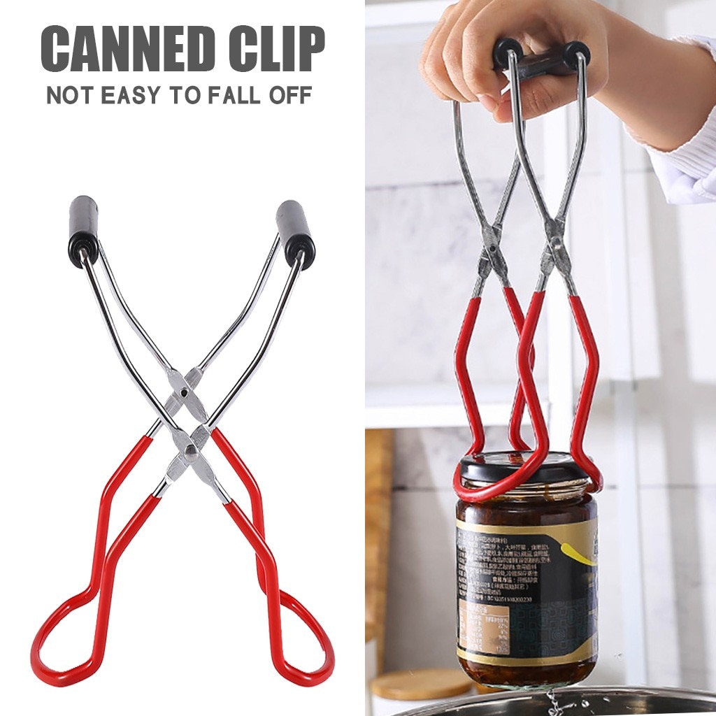 Canning Jar Lifter Tongs Stainless Steel Jar Lifter with Grip Handle Bowl Clip Pot Dish Holder Steamer Plate Tong Kitchen