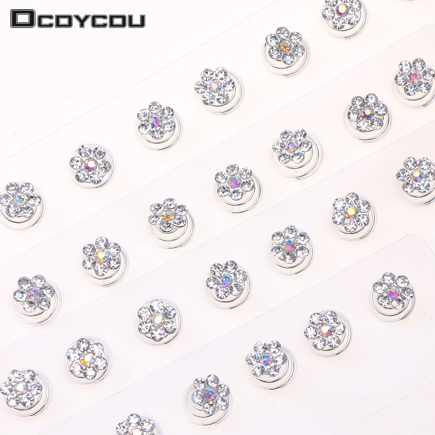 12PCS Lady Bride Hairpin European Floral Rhinestone Flowers Spiral Hairpins Decor Hair Jewelry