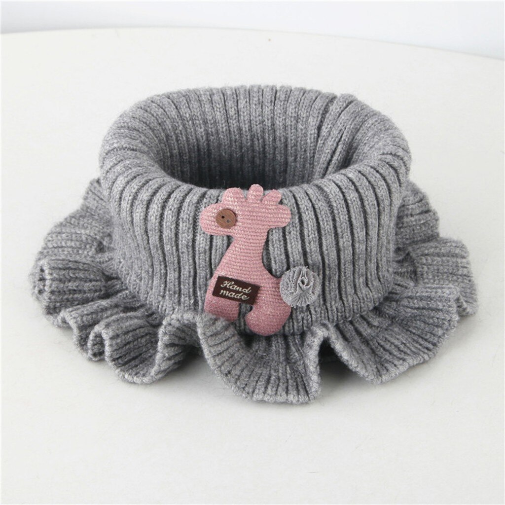Baby Scarf Winter Kids Boys Girls Knitted Neck Scarf Toddler Cute Cartoon Warmer Crochet Cowl Collar Circle Scarf Bufanda