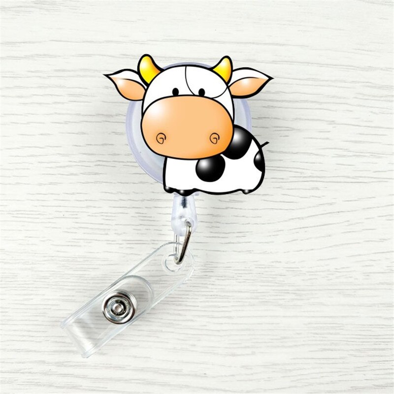 1 Pcs Cute Cartoon Mini Retractable Badge Reel elephant monkey Lanyards ID Name Card Badge Holder Clip Student Badge Holder