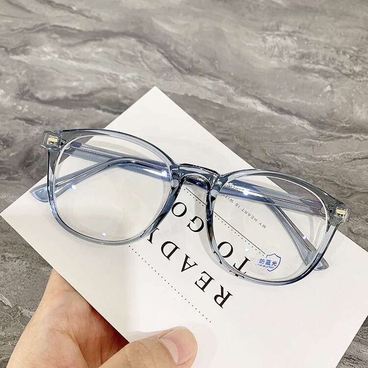 Imwete genomskinliga runda glasögon ram kvinnor män anti blå ljus glasögon damer klart optiska glasögon dator glasögon