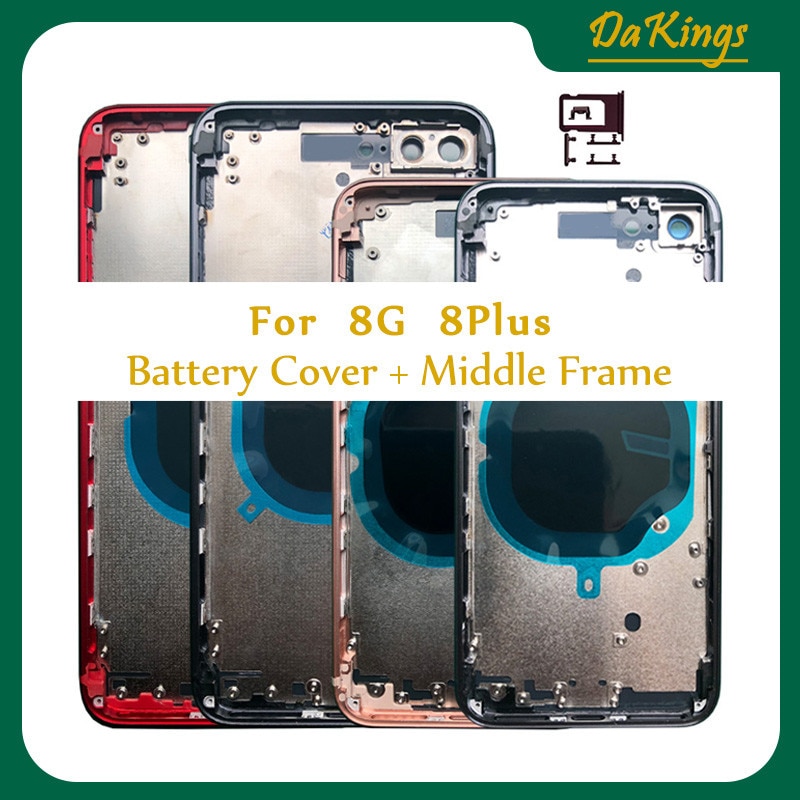 Housings for iphone 8 8 Plus 8P Back Housing Battery Door Cover Middle Frame Chassis with Glass Assembly CE or Not