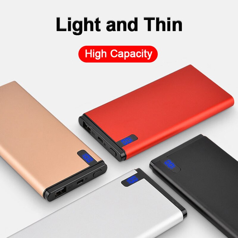 Power Bank 30000mAh Portable Large Capacity Ultra-thin Outdoor Travel Powerbank Phone Charger LCD Digital Display for Smartphone