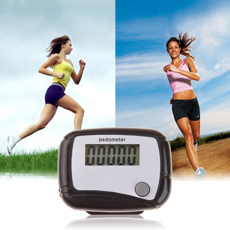 Podómetro LCD para correr, contador de calorías al caminar, contador de pasos, plástico ligero, Fitness, correr, podómetro con Clip colgante