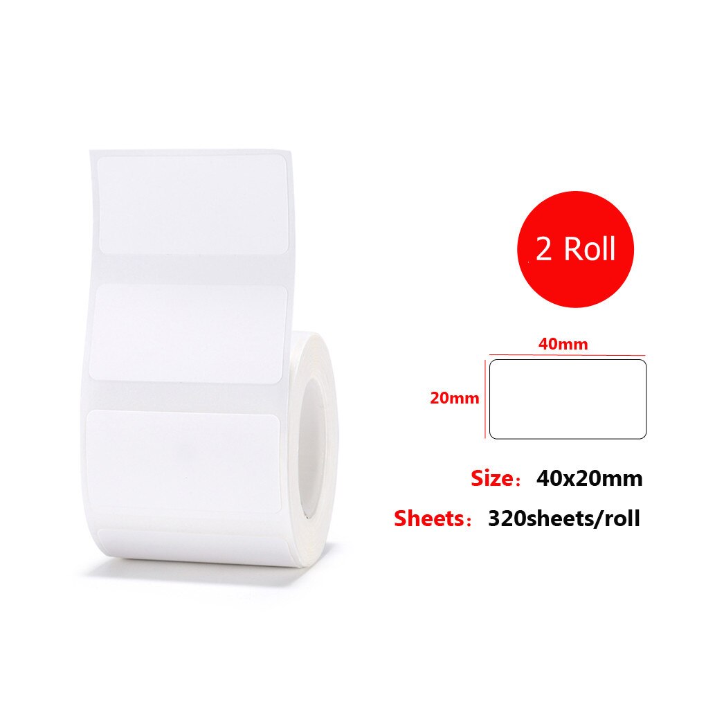 3 Roll Self-Adhesive Label Paper Multi-Purpose Printable Sticker Labels for Niimbot B3S/B11/B21 Thermal Printer Thermal Paper: 40x20 2 Roll