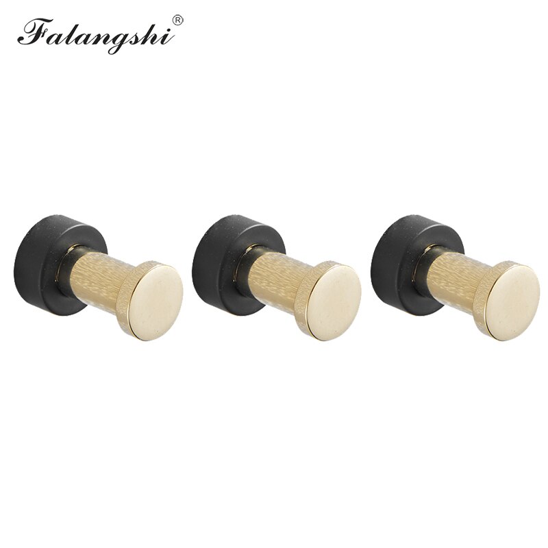 Wieszaki mosiężne wieszak na ubrania gospodarstwa domowego mała dekoracja Rustproof wieszak na ręcznik wieszak na płaszcze wieszak na klucze akcesoria łazienkowe WB8123: 3pcs Black and Gold