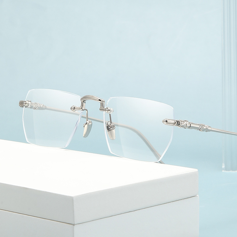 Occhiali da lettura per computer senza montatura Montatura per occhiali da presbiopia unisex anti-luce blu Montature per occhiali 0+1.0+1.5+2.0+2.5...+4.0