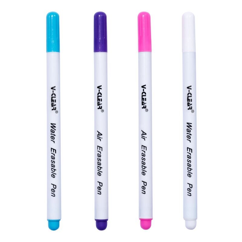 4pcs Air Erasable Pen Water Soluble Marker Auto-Vanishing Pen For Fabric Marking DIY Sewing Crafts Q6PE