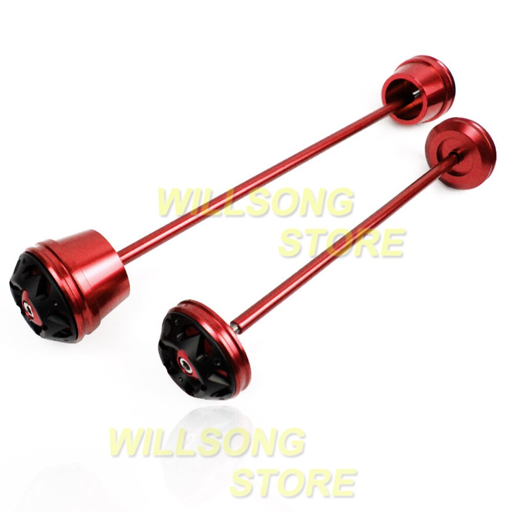 Voor/Achter Wiel Protector As Vork Crash Slider Voor Yamaha Mt/Fz 07 XSR700 Tracer700 MT07 Moto Kooi -17 Falling Bescherming: Red