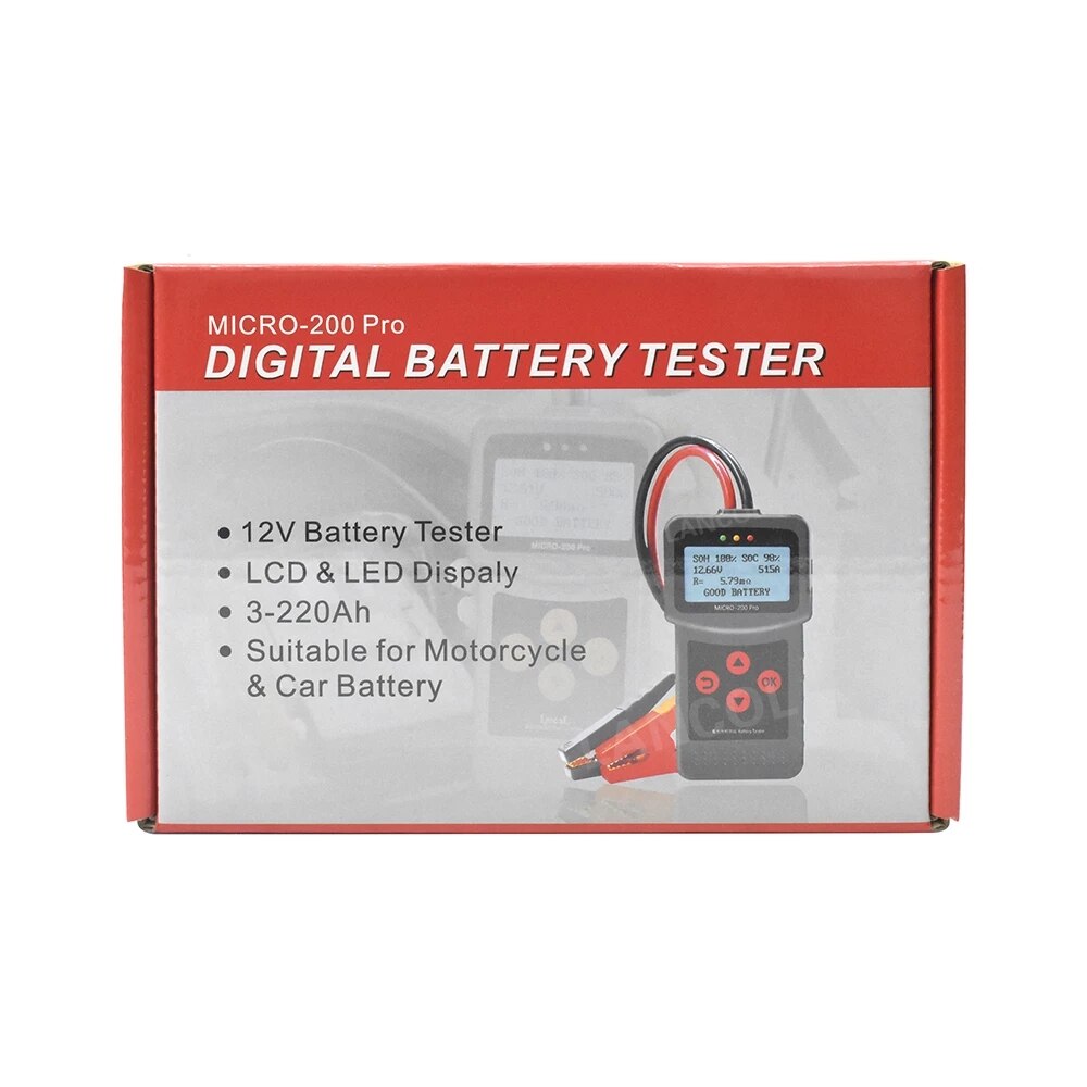Herramientas de diagnóstico automotriz Mciro200Pro, probador de batería de 12V, buena herramienta de diagnóstico de fábrica para probador de vida de la batería