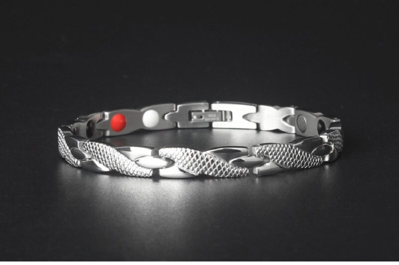 Pulsera de dragón Punk para hombre, brazalete con imán duro, joyería de , accesorios Vintage de animales, para novio,: silver