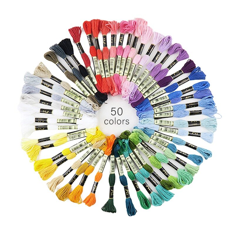 50/100 Colors Embroidery Threads Set Cotton Thread European Three-dimensional Cotton Threads Embroidery Thread