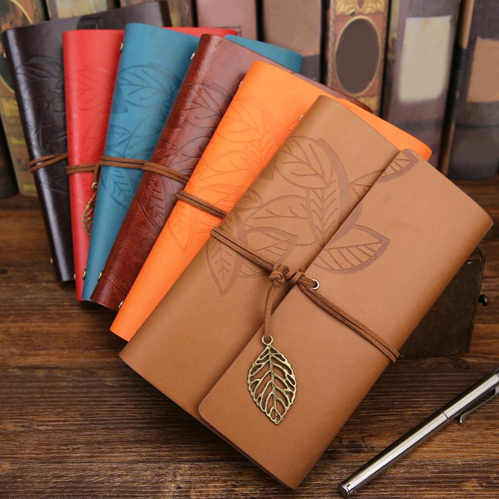 1Pc 80 Sheets Leaf Diary Journal Blank Notebook School Stationery