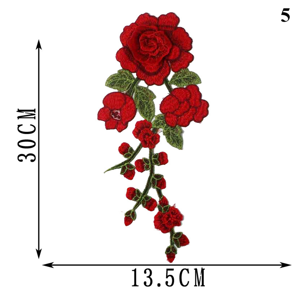 1pc syning på lapper rose blomst broderet klud klistermærker stof lapper applikationsforsyninger kinesisk stil lapper håndværk diy: 5