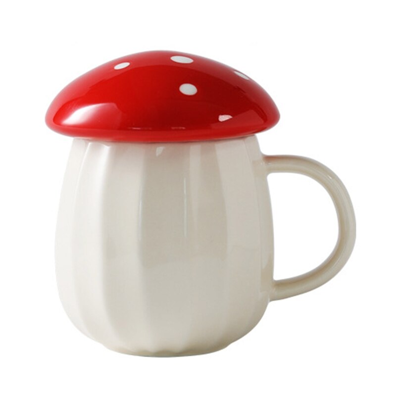 Multipurpose Ceramic Mushroom Coffee Cup Tea Cups Lovely Mushroom Stuff: Red
