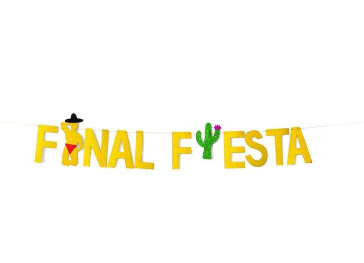 1 Juego de banderines dorados con letras verdes de papel con forma de cactus para Final guirnalda de bandera para decoración de despedida de soltera: 1