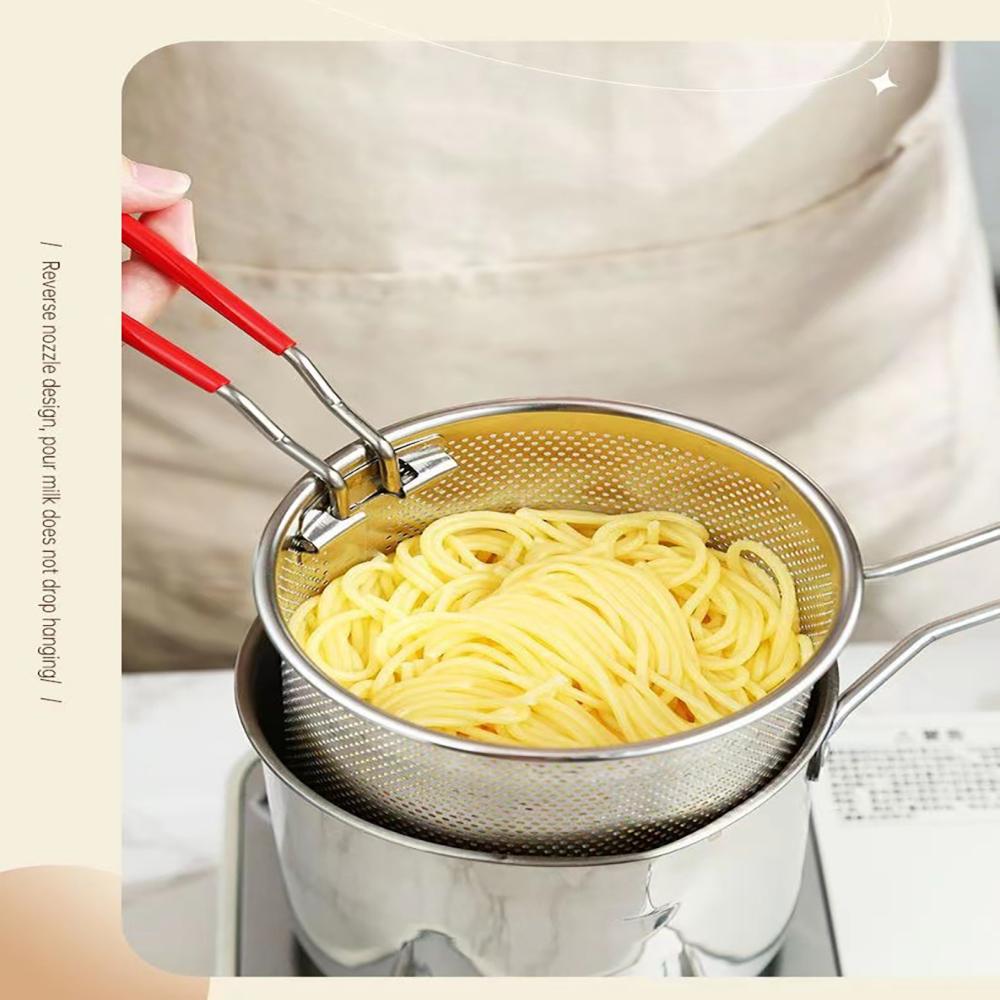 Cesta de acero inoxidable 304 para freír, colador de pescado para freír, patatas fritas japonesas, sartén de malla para Pasta, sartén de alambre para cocina, pavo
