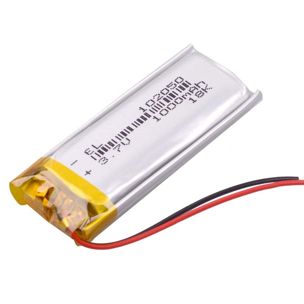 Batterie lithium-ion polymère 1000mah 3.7 V 102050, pour MP3 MP4 MP5 GPS KTV, batterie domestique, amplificateur audio, ordinateur, microphone: 1PCS