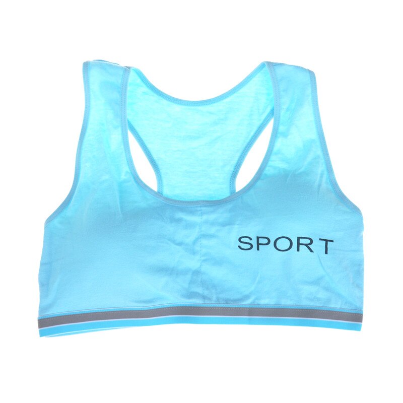 Cotton Young Girls Training Bra Puberty Gym Underwear Wireless Teenager Girls Sport Bra With Chest Pad Teens Girls Sports Bra
