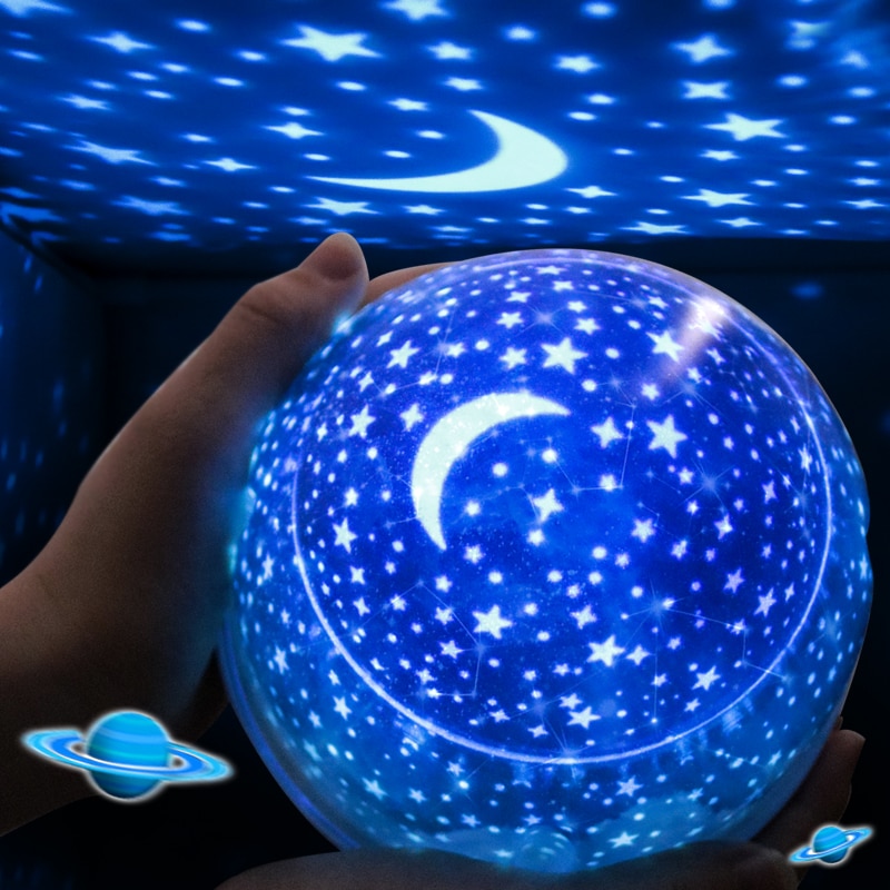 Starry Sky Nacht Licht Planet Projektor Earth Universe LED Lampe Bunte Drehen Blinkende Sterne Spielzeug Kinder Baby Weihnachten