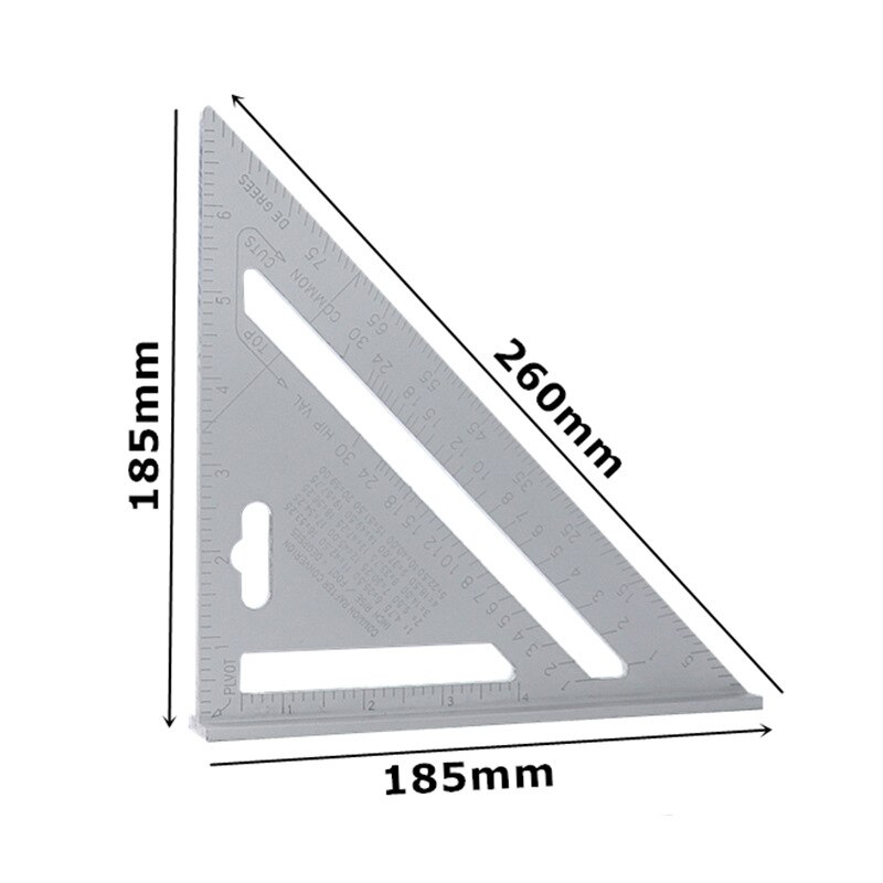 7 '' trekant vinkel vinkelmåler aluminiumslegering hastighed firkantet målelineal gering til indramning af bygning træbearbejdning måleværktøj