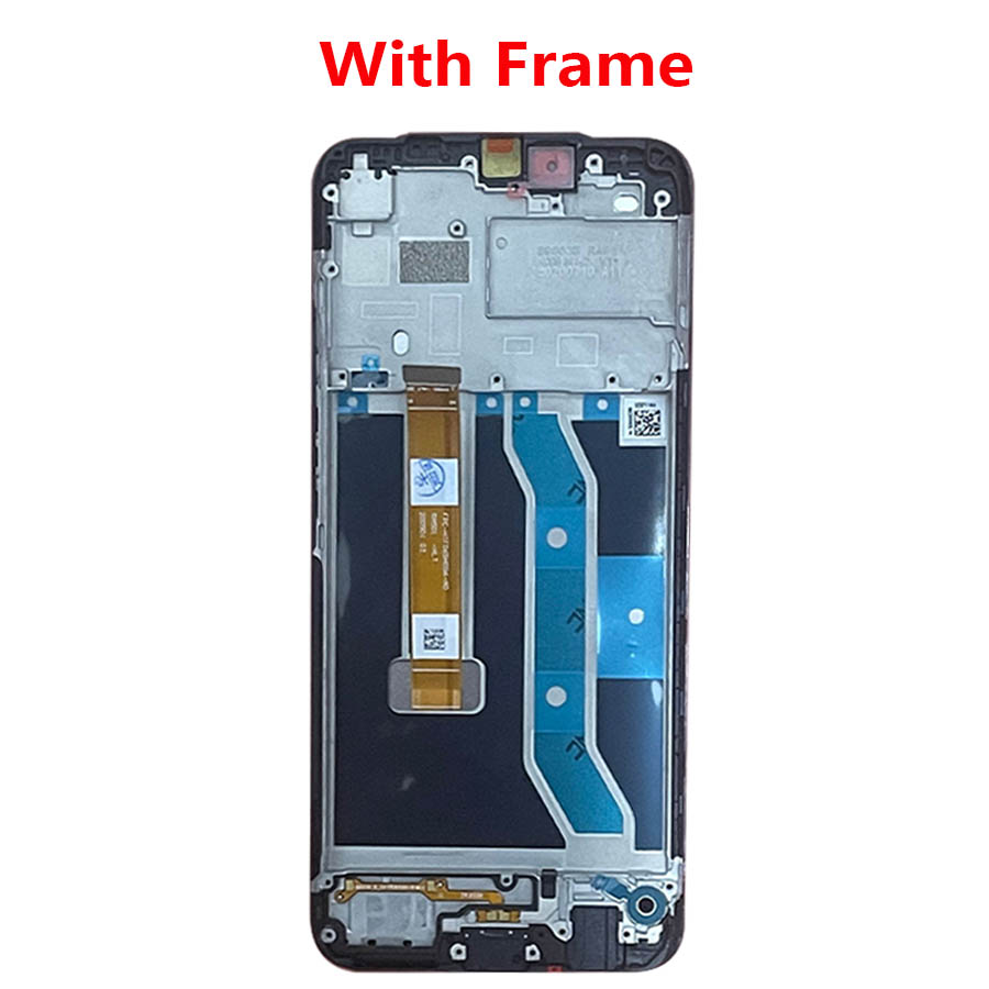6.5 '' til realme  c15 rmx 2180 lcd-skærm, berøringspanel, digitizer, skærmudskiftning med ramme til realme  c15 lcd