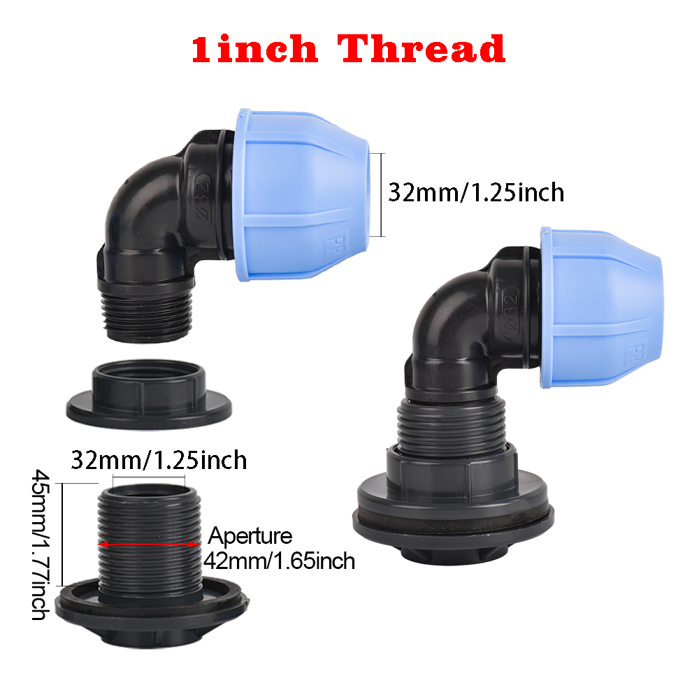 Regenfass-passend zu anschließen OD 20/25/32 mm PE-Rohrverbinder-Adapter für Wassertanks, Aquarien, Wannen, Schwimmbecken