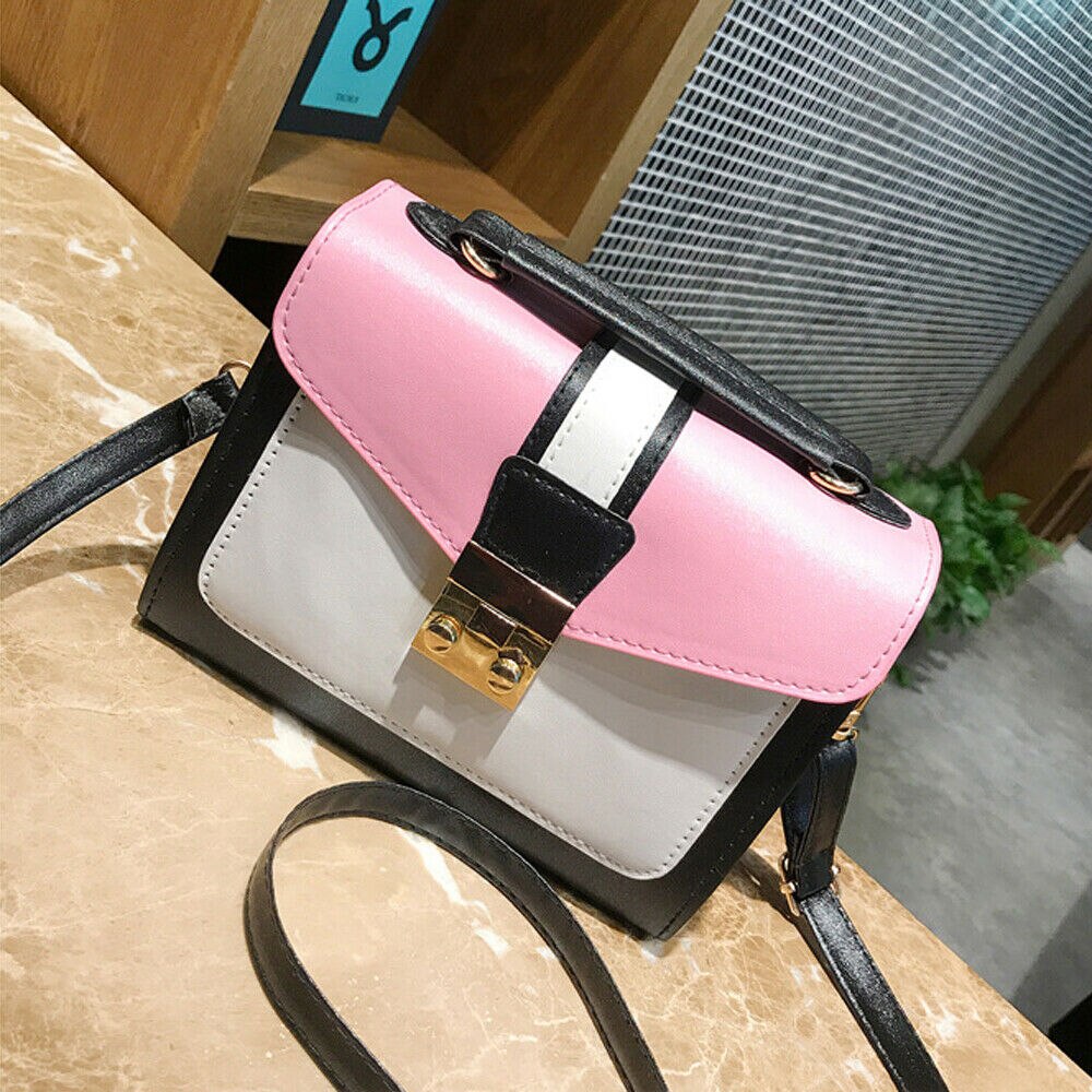 Small Cross Over Body Bag Ladies Shoulder Handbag Purse Women Messenger Satchel: Pink