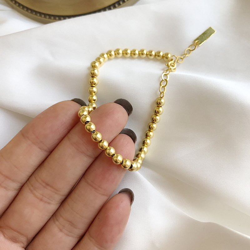 Silvology guldfarve runde perle armbånd 925 sterling sølv armbånd til kvinder 925 festival smykker