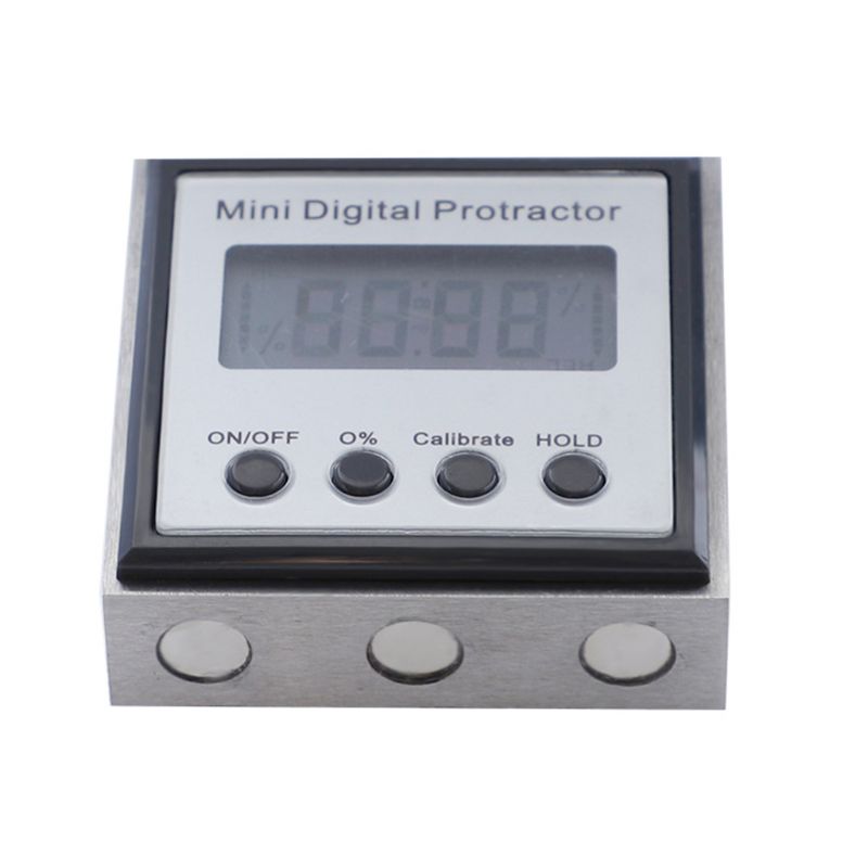 360 Degree Mini Digital Inclinometer with Magnetic Base Stainless Steel Housing B85C