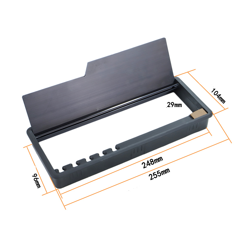 Rectangular Computer Desktop Line Hole Decorative Cover Aluminum Desk Outlet Wire Hole Cover Grommet Desk Cable Hole Cover