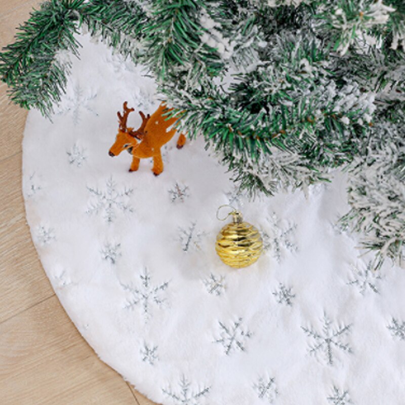 Kerstboom Rokken Faux Fur Kerstboom Voet Tapijt Xmas Boom Rok Mat Onder De Boom Kerstversiering Home Party: Style 3 siliver / dia90