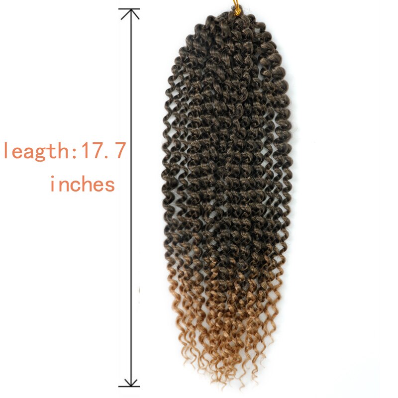LISI GIRL Hair Braided Synthetic Curly Hair Extension Crochet Braid 17 inch Synthetic Hair Crochet Braids